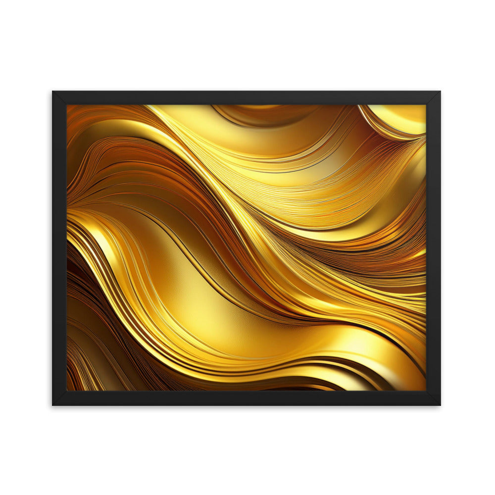 Gold Waves - Framed poster