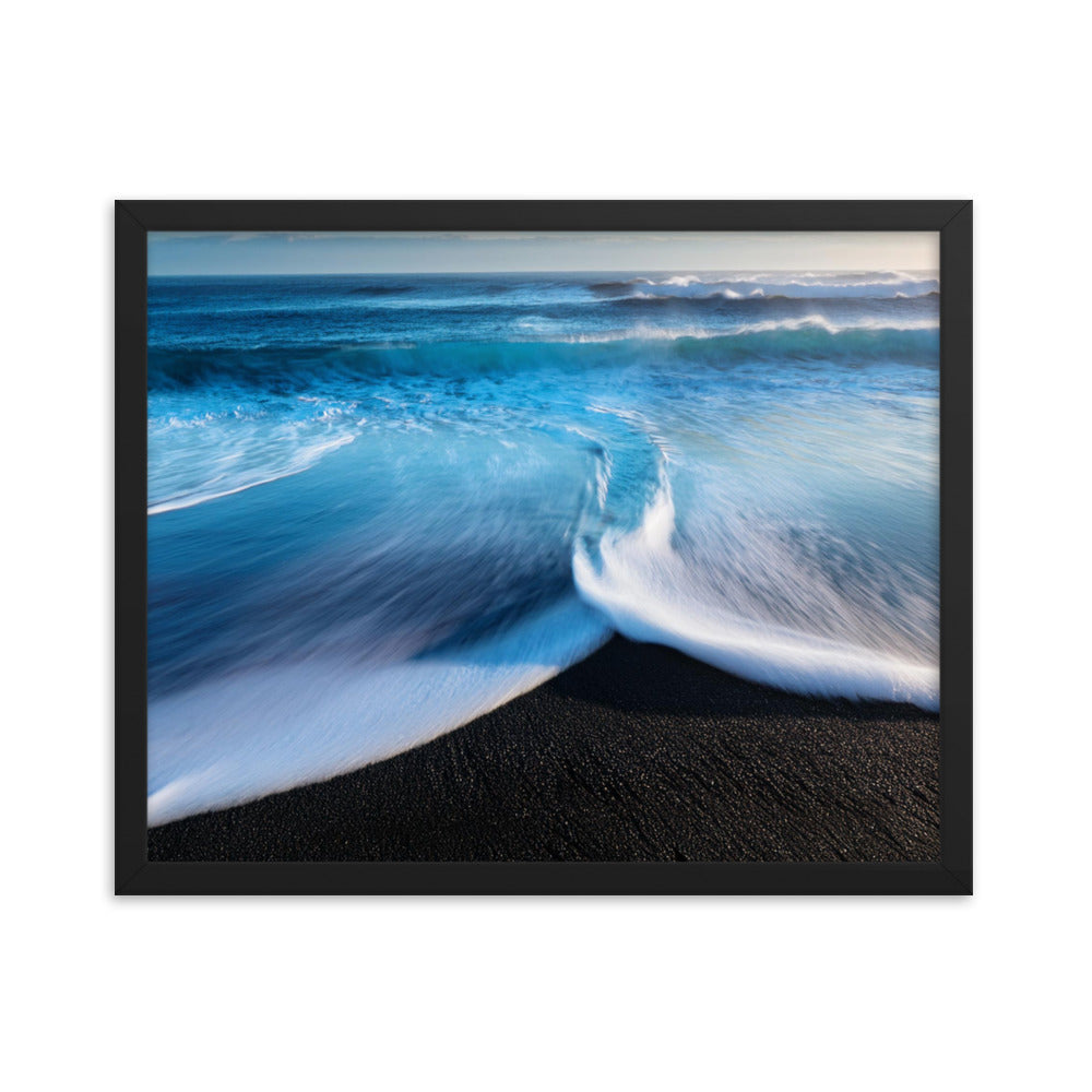 Black Sand Beach - Framed poster