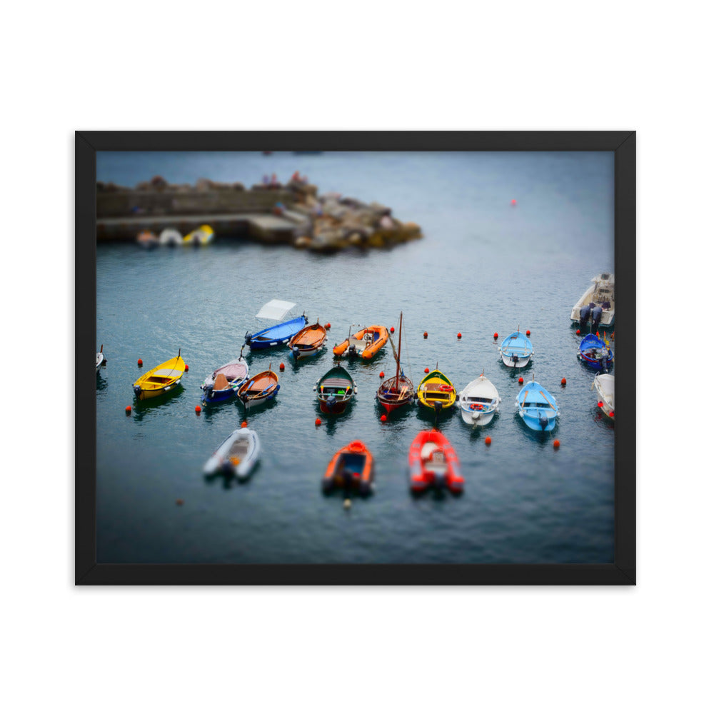 Boats of Vernazza - Framed poster