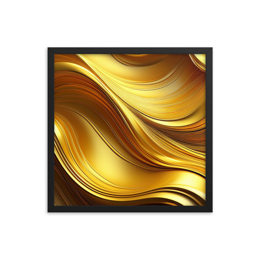 Gold Waves - Framed poster