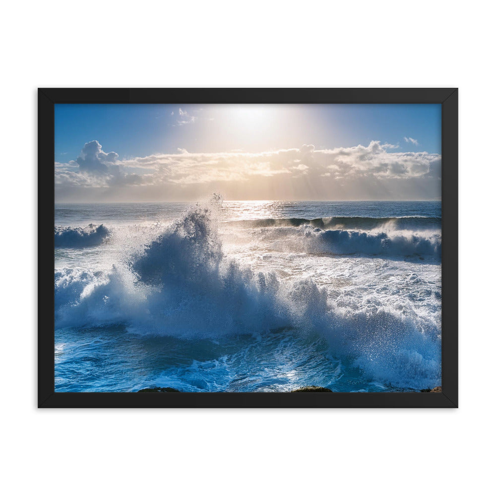 Waves Crashing - Framed poster