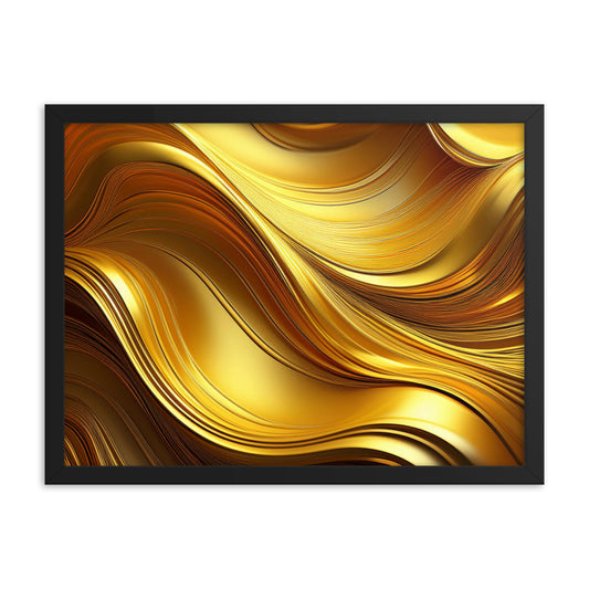 Gold Waves - Framed poster