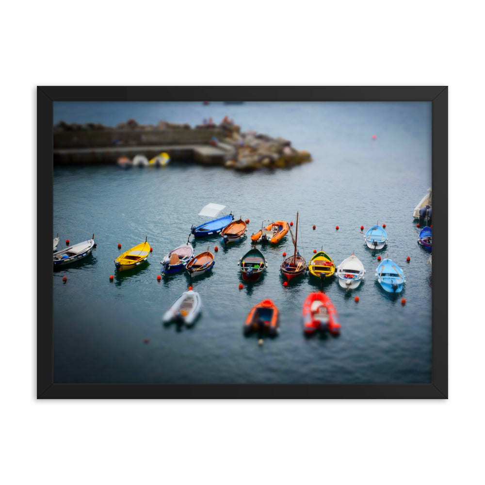 Boats of Vernazza - Framed poster