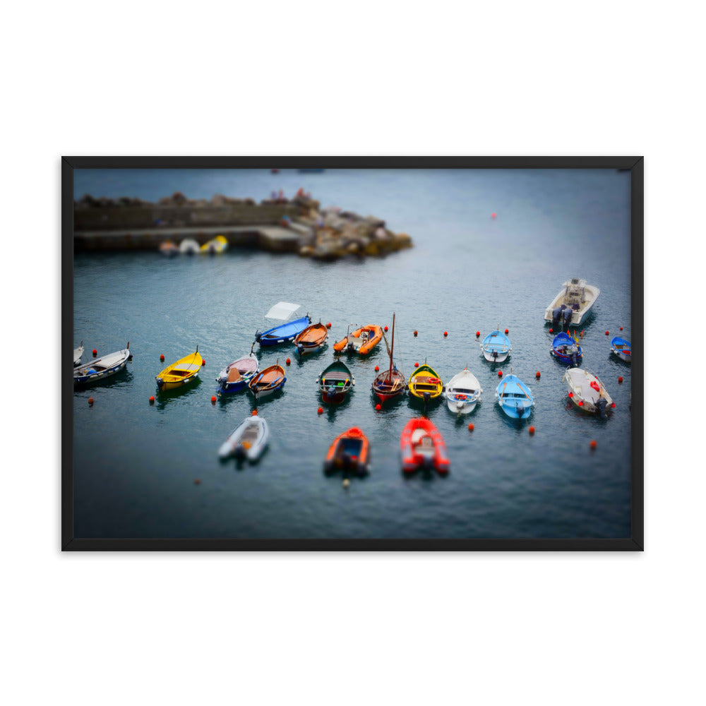 Boats of Vernazza - Framed poster