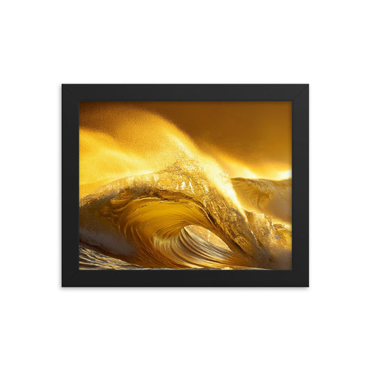 Golden Waves - Framed poster