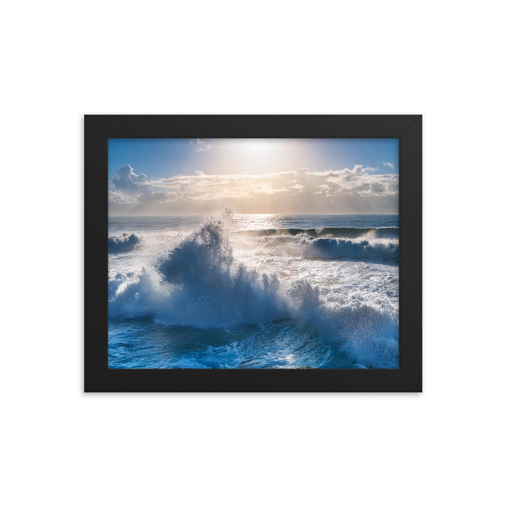 Waves Crashing - Framed poster