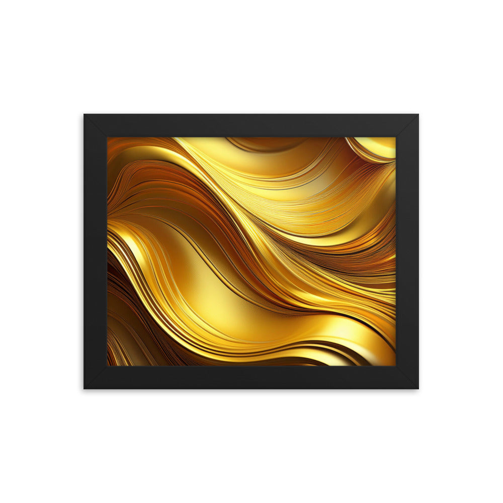 Gold Waves - Framed poster