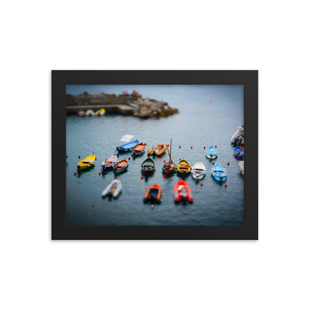 Boats of Vernazza - Framed poster