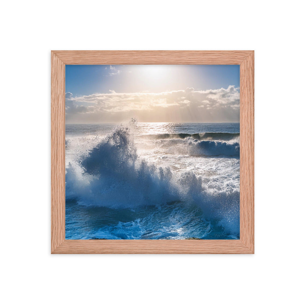 Waves Crashing - Framed poster