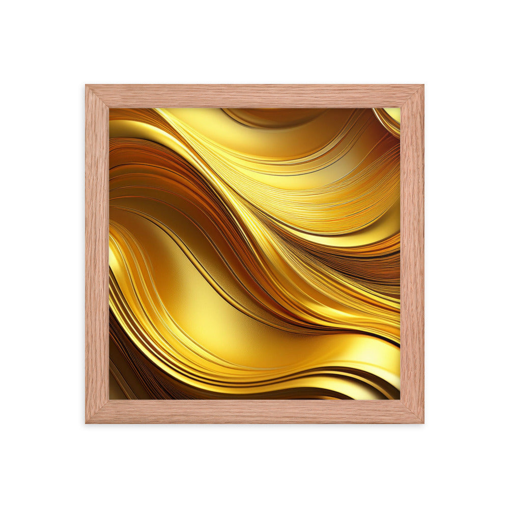 Gold Waves - Framed poster