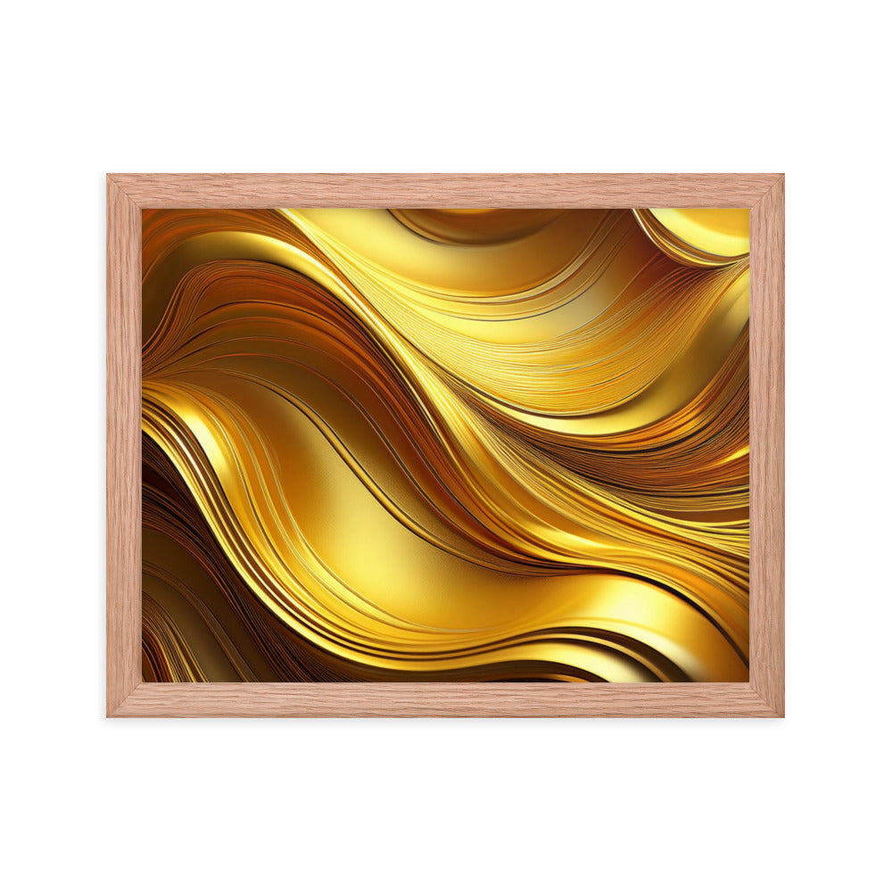 Gold Waves - Framed poster