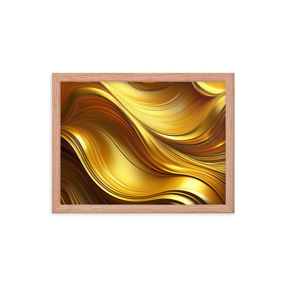 Gold Waves - Framed poster