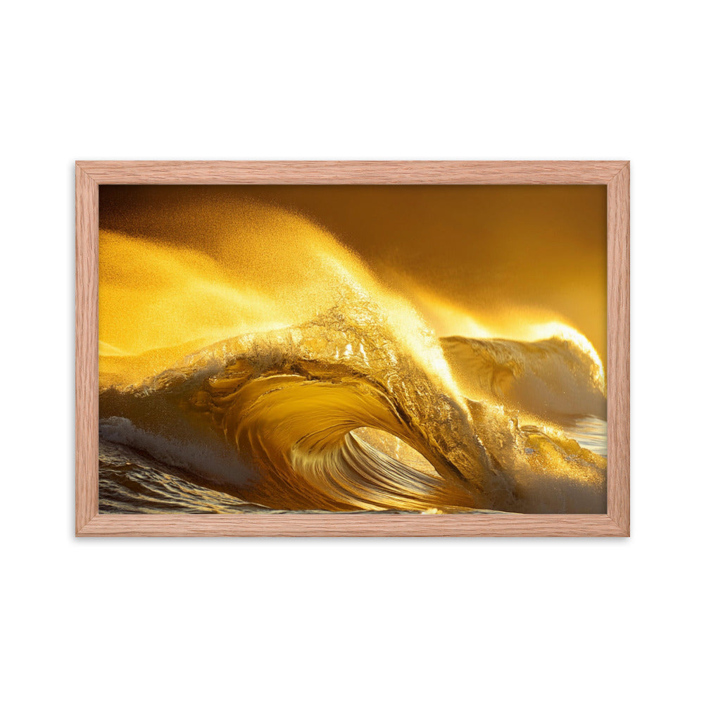 Golden Waves - Framed poster