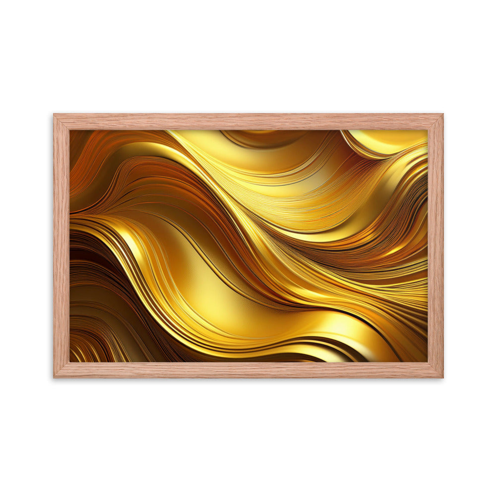 Gold Waves - Framed poster