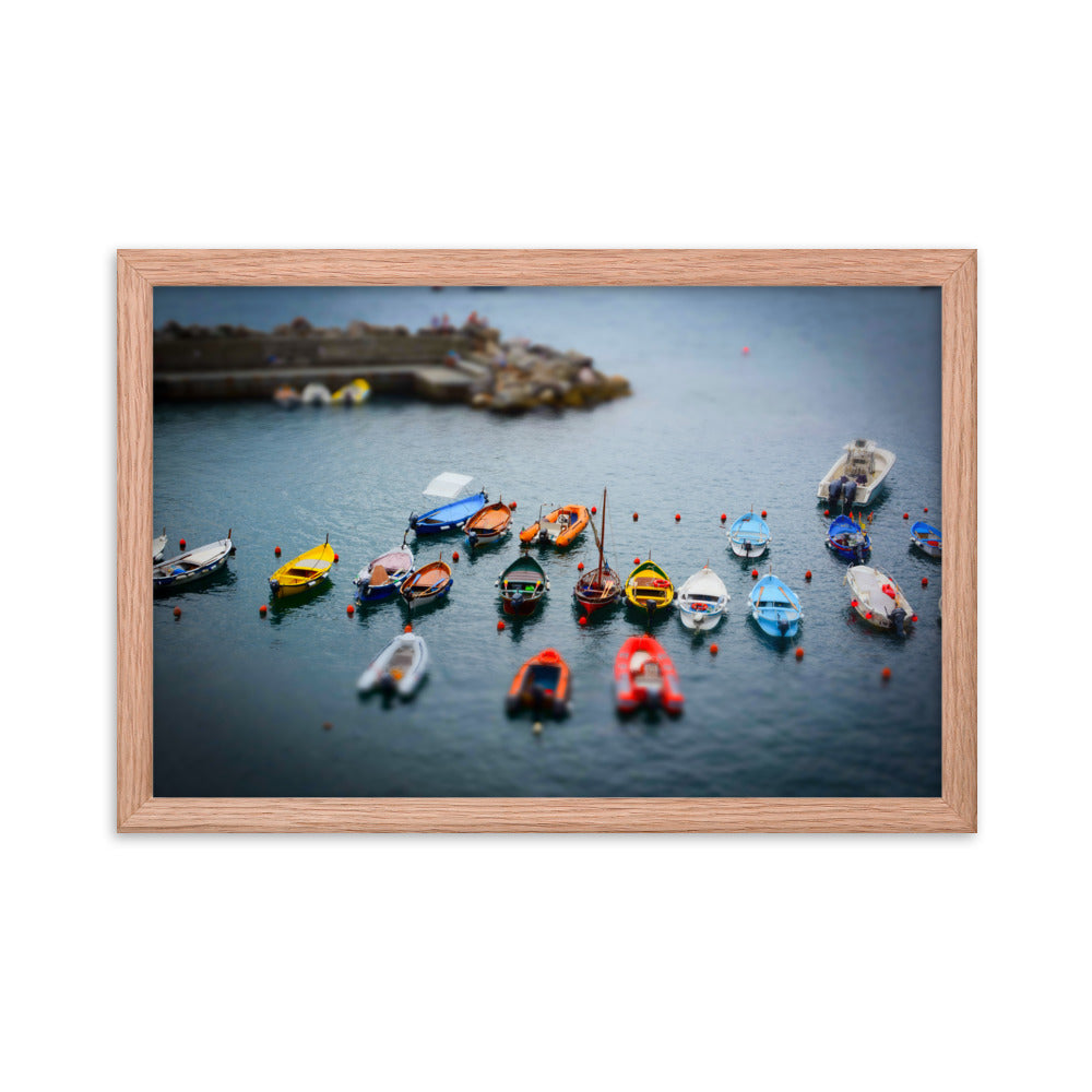 Boats of Vernazza - Framed poster