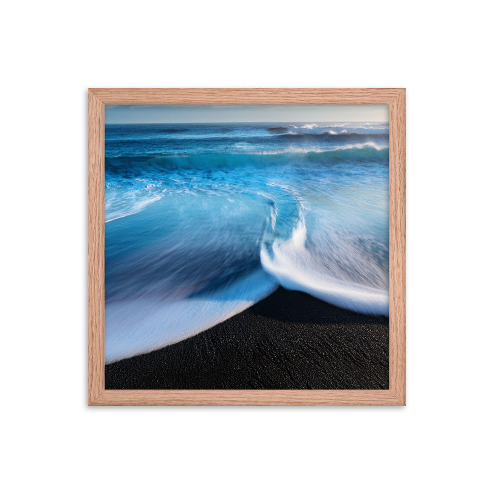 Black Sand Beach - Framed poster