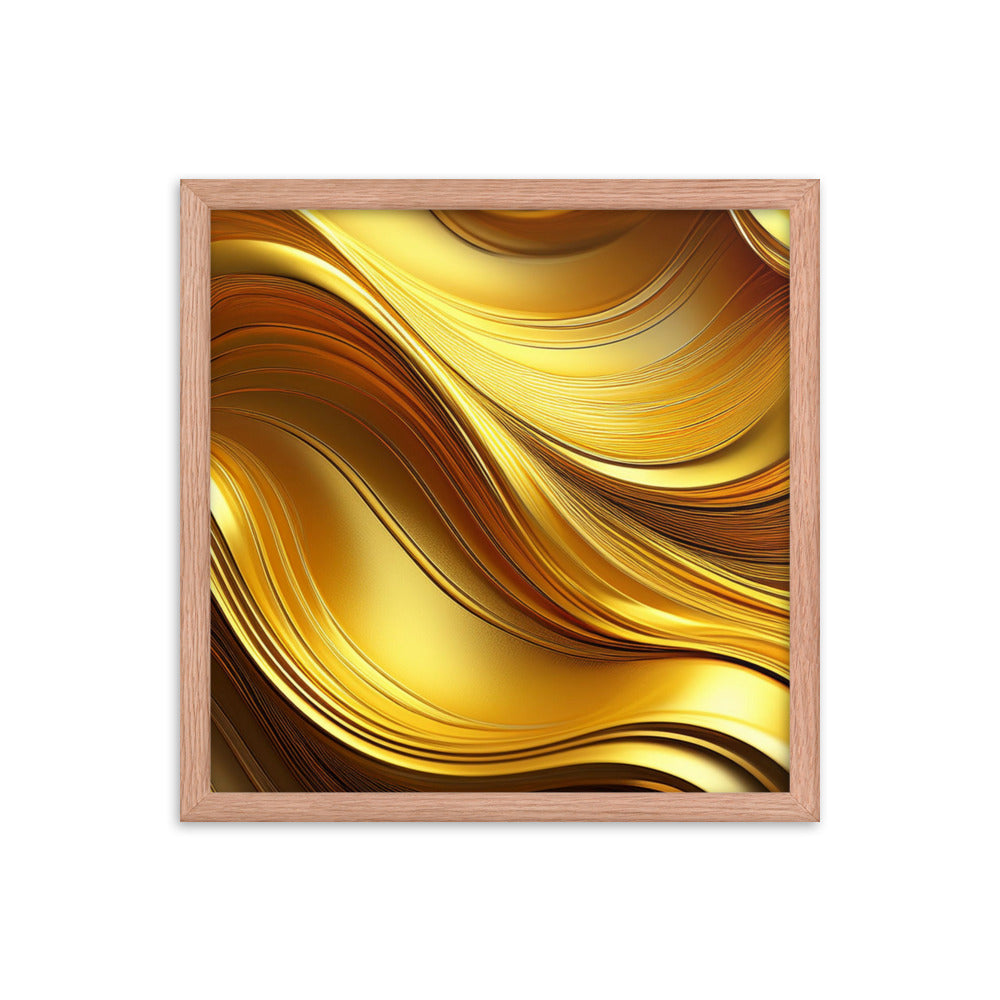 Gold Waves - Framed poster