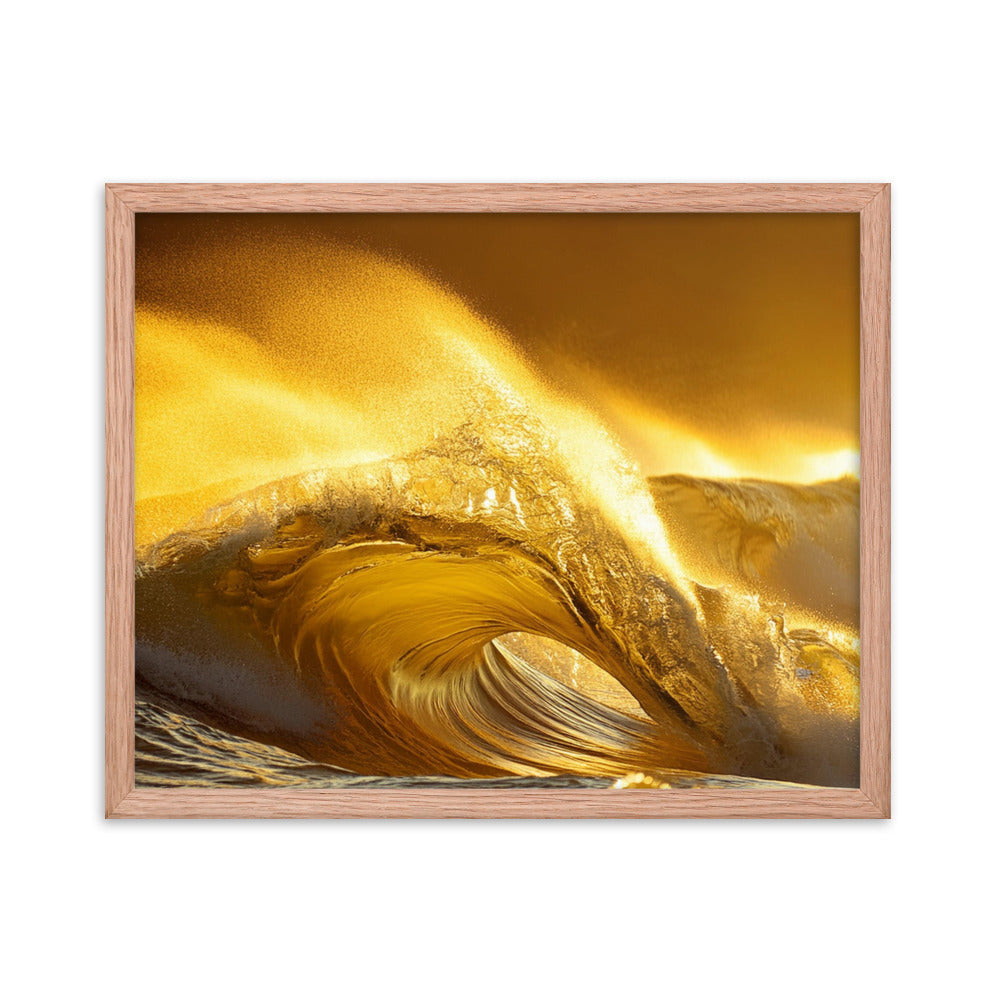 Golden Waves - Framed poster