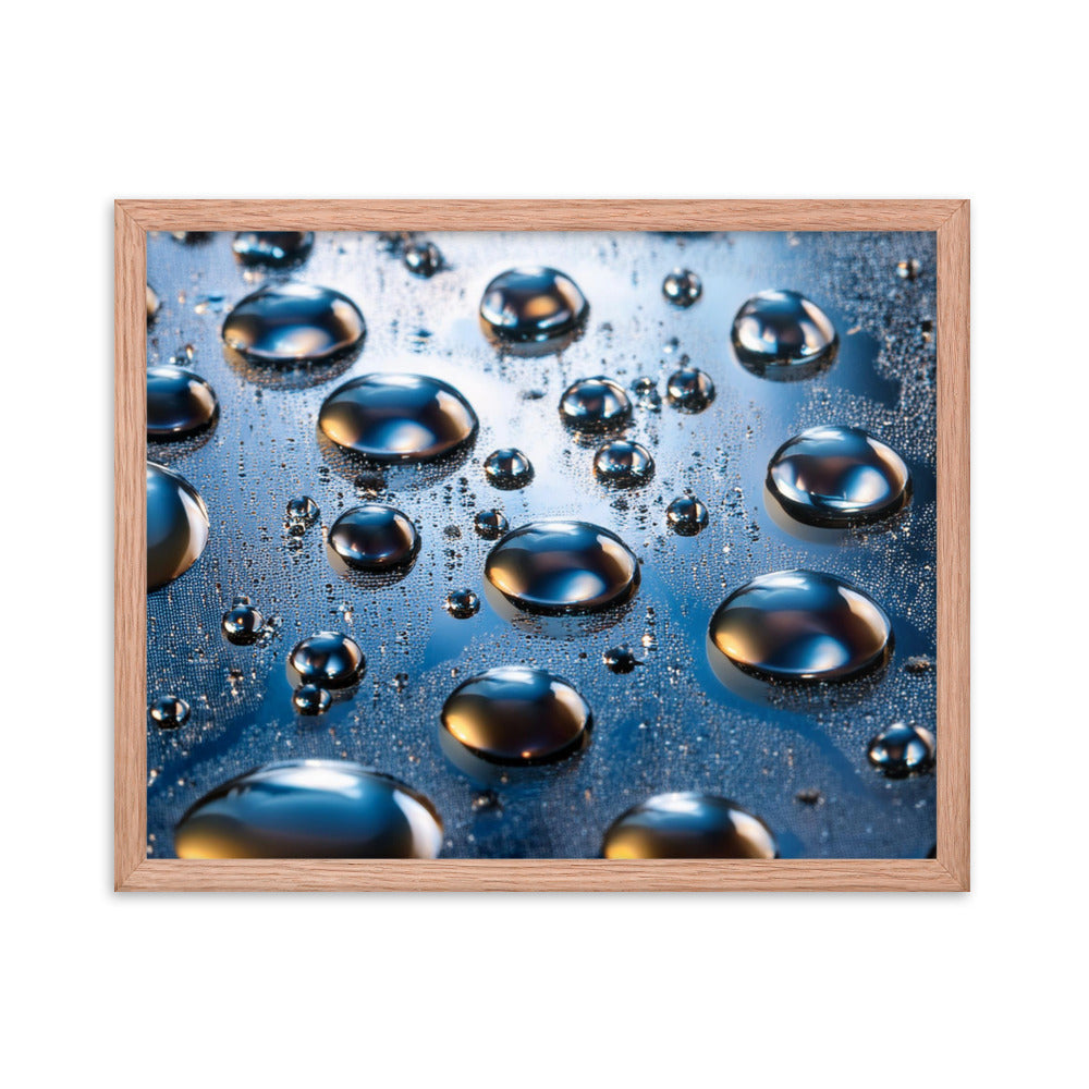 Metallic Drops - Framed poster