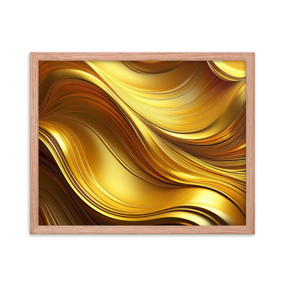 Gold Waves - Framed poster