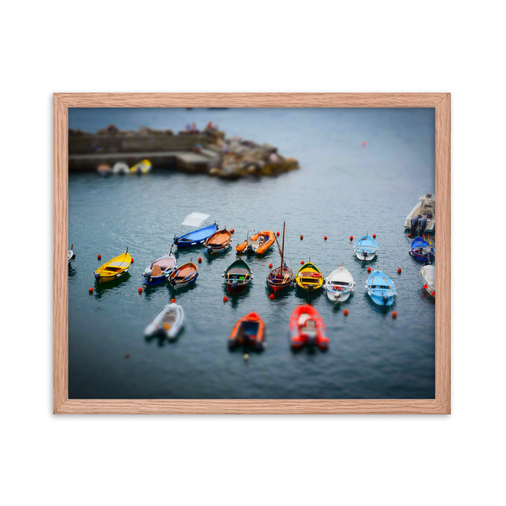 Boats of Vernazza - Framed poster