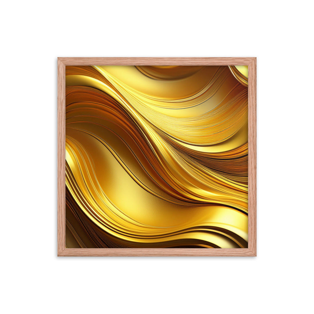 Gold Waves - Framed poster