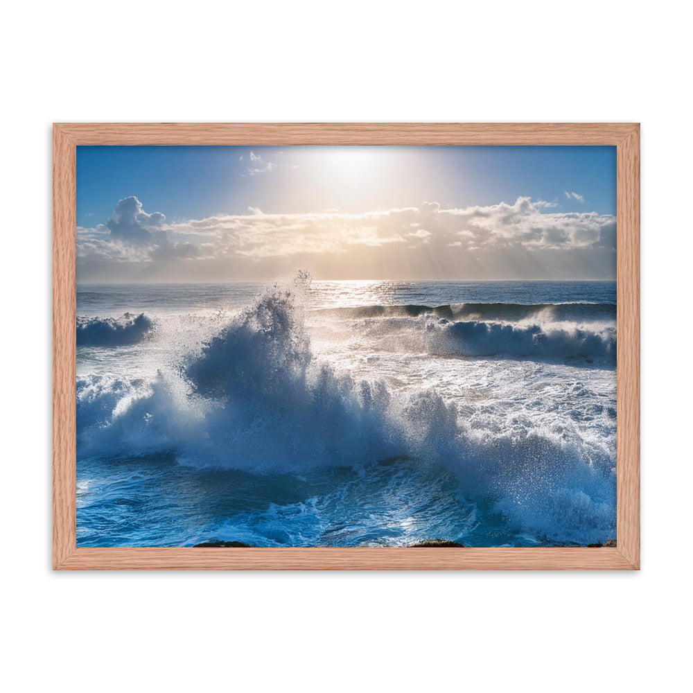 Waves Crashing - Framed poster