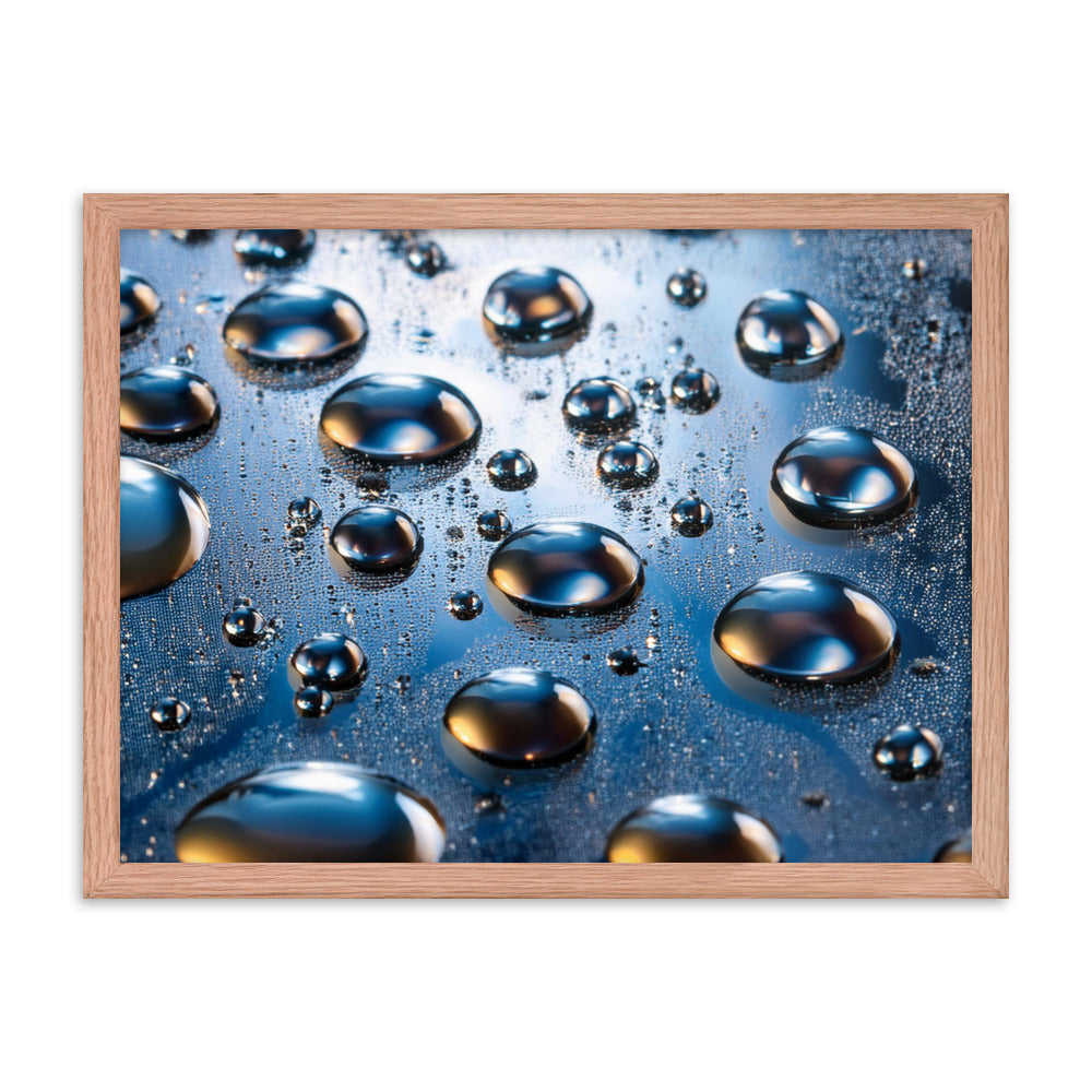 Metallic Drops - Framed poster