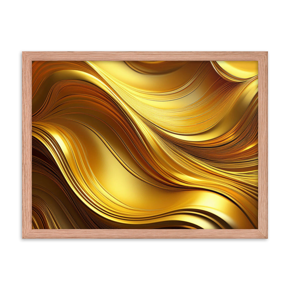 Gold Waves - Framed poster