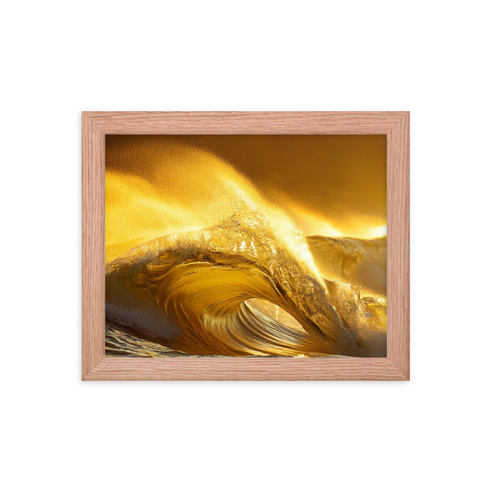 Golden Waves - Framed poster