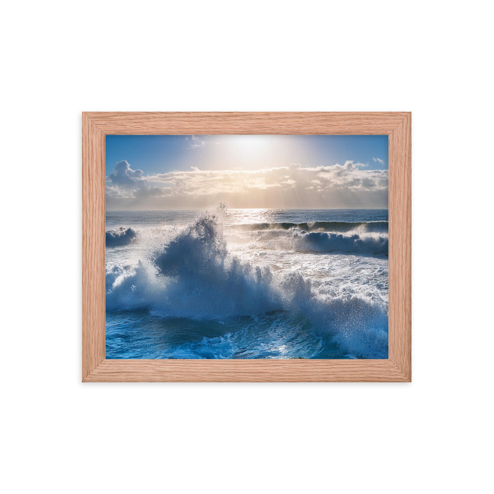 Waves Crashing - Framed poster