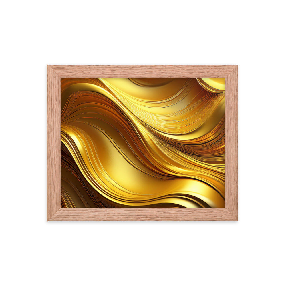 Gold Waves - Framed poster