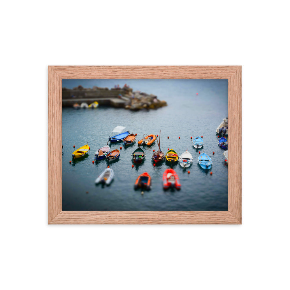 Boats of Vernazza - Framed poster