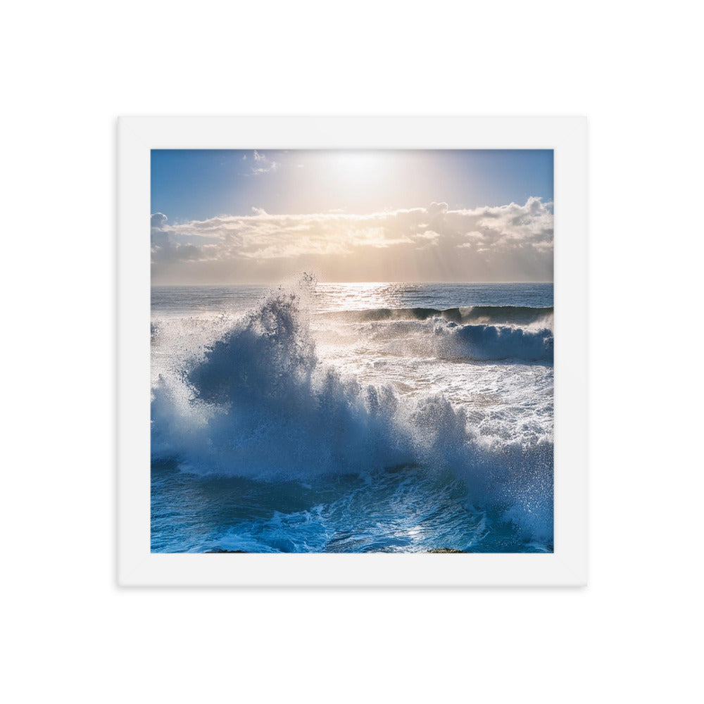 Waves Crashing - Framed poster