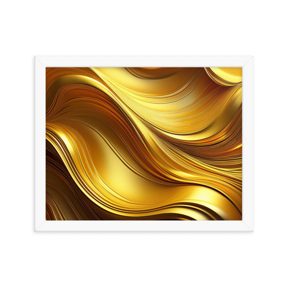 Gold Waves - Framed poster