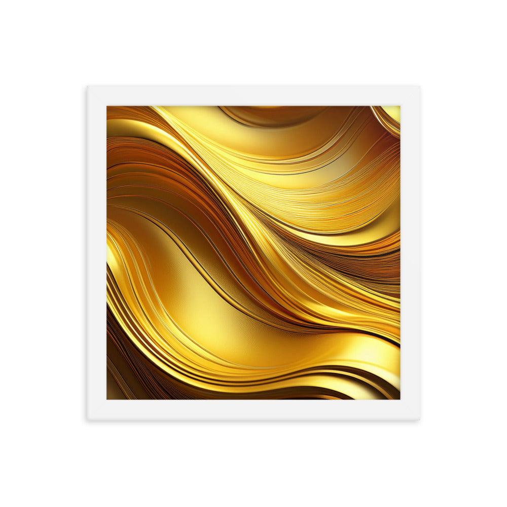 Gold Waves - Framed poster