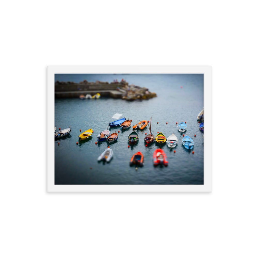 Boats of Vernazza - Framed poster