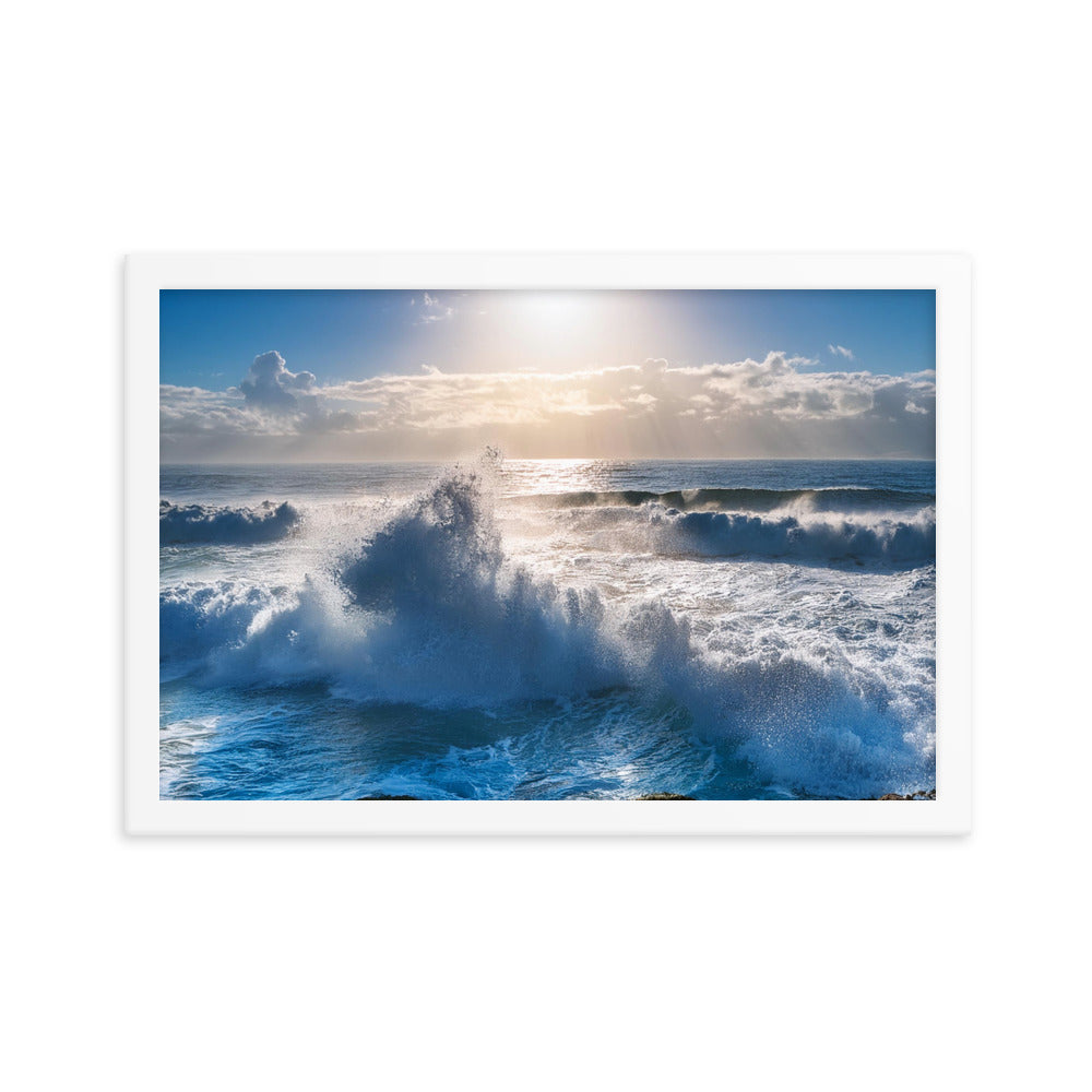 Waves Crashing - Framed poster