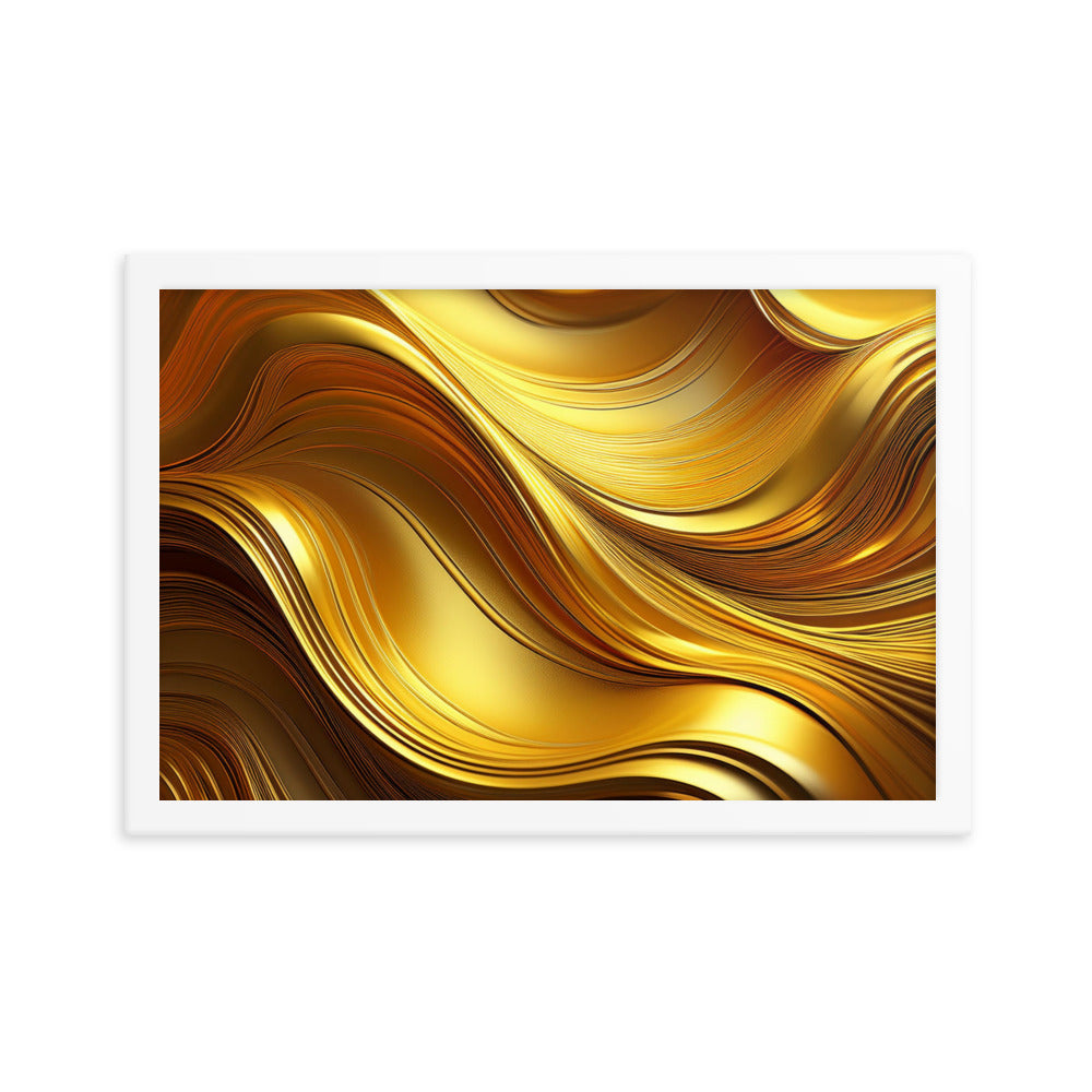 Gold Waves - Framed poster