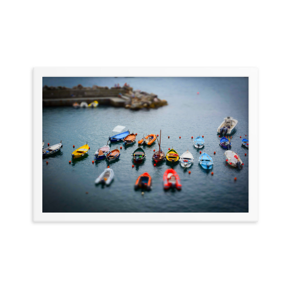 Boats of Vernazza - Framed poster