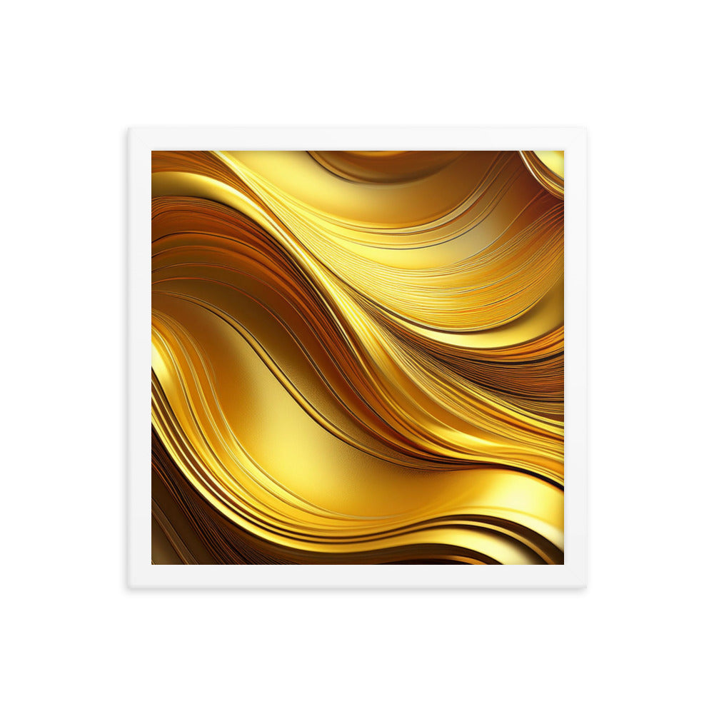 Gold Waves - Framed poster