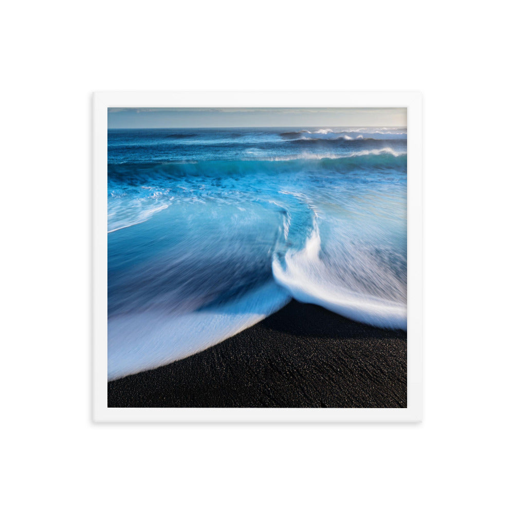 Black Sand Beach - Framed poster