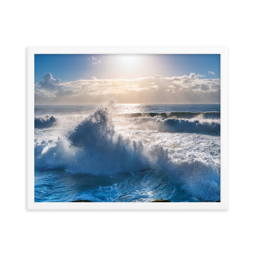 Waves Crashing - Framed poster