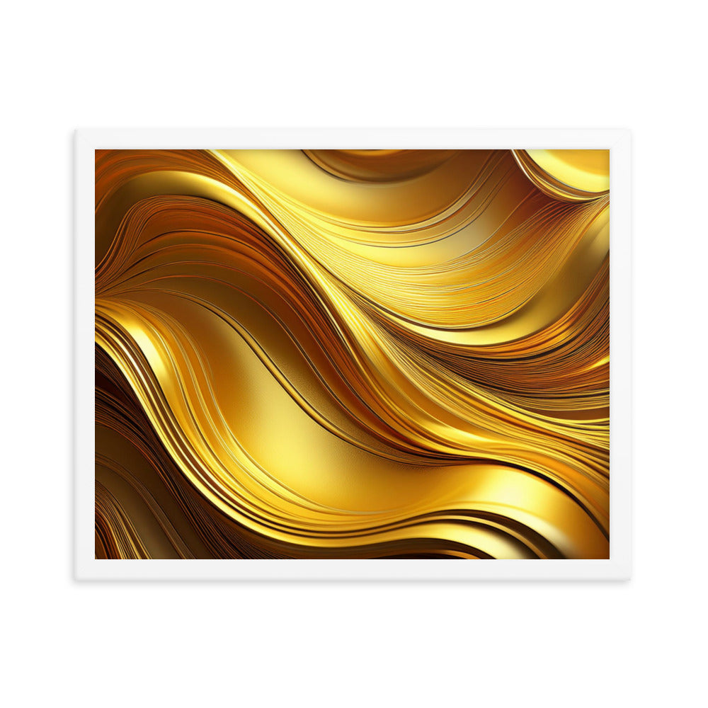 Gold Waves - Framed poster