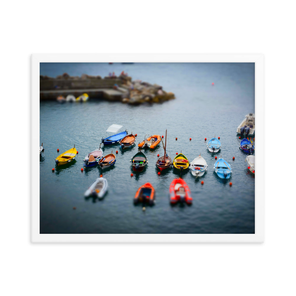 Boats of Vernazza - Framed poster