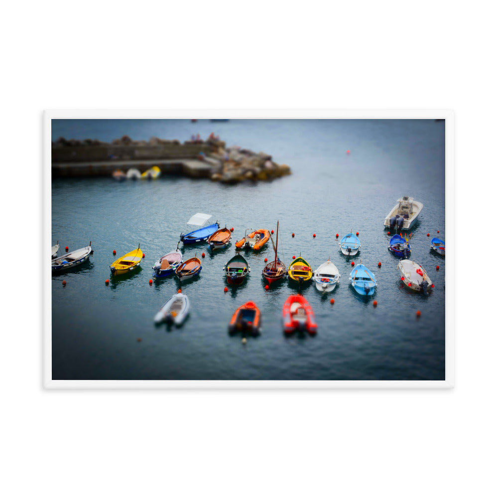 Boats of Vernazza - Framed poster