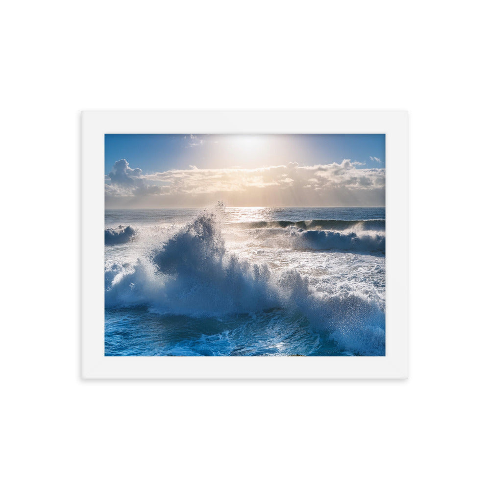 Waves Crashing - Framed poster