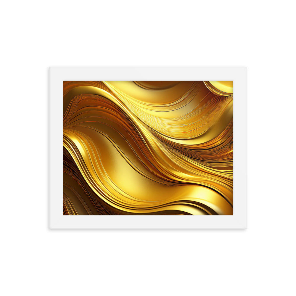 Gold Waves - Framed poster