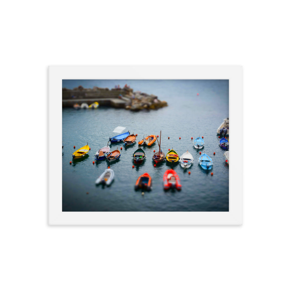 Boats of Vernazza - Framed poster