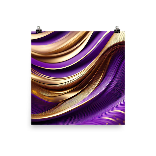 Violet and Gold Waves - Poster